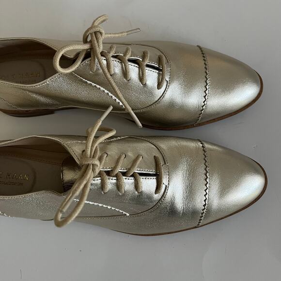 Cole Haan 'Go To Arden' Women's 7.5 Soft Gold Lace Up Oxford Metallic Lace Up - Picture 5 of 10